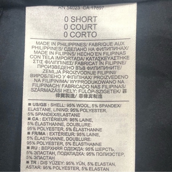 Banana Republic Navy blue  Martin trouser wool blend lined size 0S - Picture 6 of 11